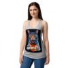 Camiseta de gatos para mujer MI CATMISETA FAVORITA en color gris jaspeado, sobre modelo
