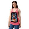 Camiseta de gatos para mujer MI CATMISETA FAVORITA en color rosa eléctrico, sobre modelo