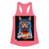 Camiseta de gatos para mujer MI CATMISETA FAVORITA en color rosa eléctrico, vista plana