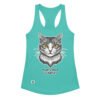 Camiseta de gatos para mujer MI GATO MOLA Y PUNTO en color azul tahití, vista plana