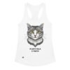 Camiseta de gatos para mujer MI GATO MOLA Y PUNTO en color blanco, vista plana
