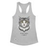 Camiseta de gatos para mujer MI GATO MOLA Y PUNTO en color gris jaspeado, vista plana