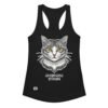 Camiseta de gatos para mujer MI GATO MOLA Y PUNTO en color negro, vista plana