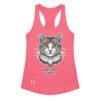 Camiseta de gatos para mujer MI GATO MOLA Y PUNTO en color rosa eléctrico, vista plana