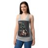 Camiseta de gatos para mujer MIAU CHRISTMAS en color gris jaspeado, sobre modelo