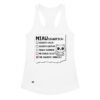 Camiseta de gatos para mujer MIAU SIGNIFICA en color blanco, vista plana