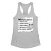 Camiseta de gatos para mujer MIAU SIGNIFICA en color gris jaspeado, vista plana