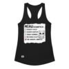 Camiseta de gatos para mujer MIAU SIGNIFICA en color negro, vista plana
