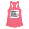 Camiseta de gatos para mujer MIAU SIGNIFICA en color rosa eléctrico, vista plana
