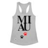 Camiseta de gatos para mujer MIAU en color gris jaspeado, vista plana