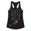 Camiseta de gatos para mujer MIAU en color negro, vista plana