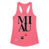 Camiseta de gatos para mujer MIAU en color rosa eléctrico, vista plana