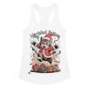 Camiseta de gatos para mujer NAVIDAD FELINA en color blanco, vista plana