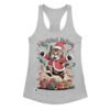 Camiseta de gatos para mujer NAVIDAD FELINA en color gris jaspeado, vista plana