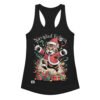 Camiseta de gatos para mujer NAVIDAD FELINA en color negro, vista plana