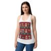 Camiseta de gatos para mujer NAVIDAD HORTERA Nº 1 en color blanco, sobre modelo