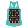 Camiseta de gatos para mujer NAVIDAD HORTERA Nº 2 en color azul tahití, vista plana