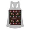 Camiseta de gatos para mujer NAVIDAD HORTERA Nº 2 en color gris jaspeado, vista plana