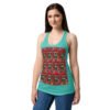 Camiseta de gatos para mujer NAVIDAD HORTERA Nº 3 en color azul tahití, sobre modelo