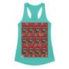 Camiseta de gatos para mujer NAVIDAD HORTERA Nº 3 en color azul tahití, vista plana
