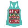 Camiseta de gatos para mujer NAVIDAD HORTERA Nº 5 en color azul tahití, vista plana