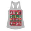 Camiseta de gatos para mujer NAVIDAD HORTERA Nº 5 en color gris jaspeado, vista plana