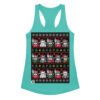 Camiseta de gatos para mujer NAVIDAD HORTERA Nº 6 en color azul tahití, vista plana