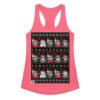 Camiseta de gatos para mujer NAVIDAD HORTERA Nº 6 en color rosa eléctrico, vista plana