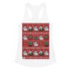 Camiseta de gatos para mujer NAVIDAD HORTERA Nº 7 en color blanco, vista plana