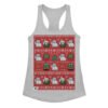 Camiseta de gatos para mujer NAVIDAD HORTERA Nº 7 en color gris jaspeado, vista plana