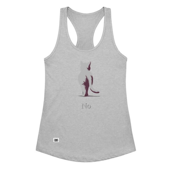 Camiseta de gatos para mujer NO en color gris jaspeado, vista plana