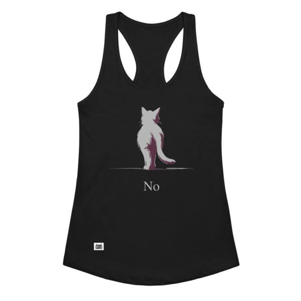 Camiseta de gatos para mujer NO en color negro, vista plana