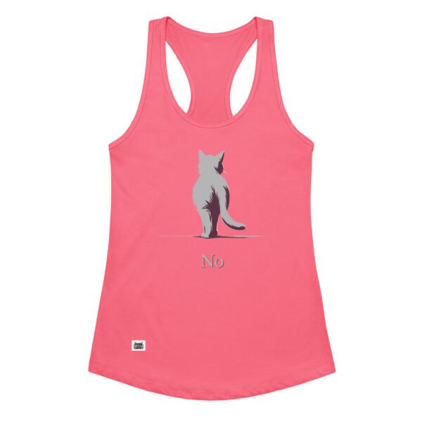 Camiseta de gatos para mujer NO en color rosa eléctrico, vista plana