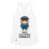 Camiseta de gatos para mujer ODIO LOS PUTOS DOMINGOS en color blanco, vista plana