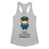 Camiseta de gatos para mujer ODIO LOS PUTOS DOMINGOS en color gris jaspeado, vista plana