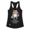 Camiseta de gatos para mujer ODIO LOS PUTOS LUNES en color negro, vista plana