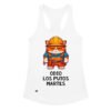 Camiseta de gatos para mujer ODIO LOS PUTOS MARTES en color blanco, vista plana