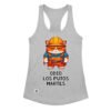 Camiseta de gatos para mujer ODIO LOS PUTOS MARTES en color gris jaspeado, vista plana