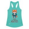 Camiseta de gatos para mujer ODIO LOS PUTOS MIÉRCOLES en color azul tahití, vista plana