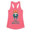 Camiseta de gatos para mujer ODIO LOS PUTOS MIÉRCOLES en color rosa eléctrico, vista plana