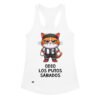 Camiseta de gatos para mujer ODIO LOS PUTOS SÁBADOS en color blanco, vista plana