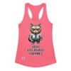 Camiseta de gatos para mujer ODIO LOS PUTOS VIERNES en color rosa eléctrico, vista plana