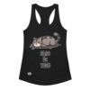 Camiseta de gatos para mujer PASO DE TODO en color negro, vista plana