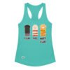 Camiseta de gatos para mujer PIEDRA, PAPEL, MUERTE SEGURA en color azul tahití, vista plana