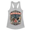 Camiseta de gatos para mujer PROGRAMA DE CONTROL NOCTURNO en color gris jaspeado, vista plana