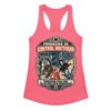 Camiseta de gatos para mujer PROGRAMA DE CONTROL NOCTURNO en color rosa eléctrico, vista plana