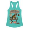 Camiseta de gatos para mujer PROTOCOLO DE DESTRUCCIÓN DECORATIVA en color azul tahití, vista plana