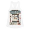 Camiseta de gatos para mujer PROTOCOLO DE OCUPACIÓN DE CAMA en color blanco, vista plana