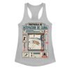 Camiseta de gatos para mujer PROTOCOLO DE OCUPACIÓN DE CAMA en color gris jaspeado, vista plana