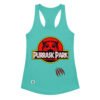Camiseta de gatos para mujer PURRASIC PARK en color azul tahití, vista plana